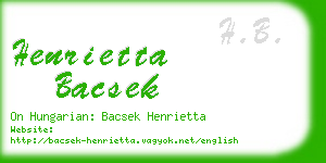 henrietta bacsek business card
